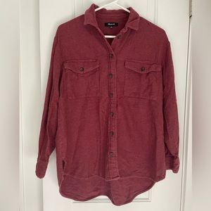 Madewell red burgundy flannel size small LIKE NEW